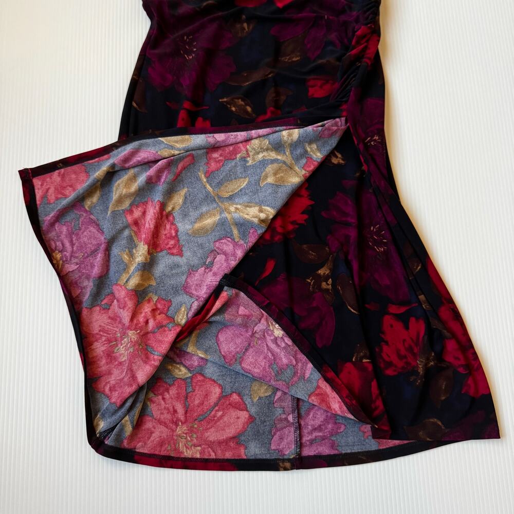 Lauren Ralph Lauren Floral Sheath Dress 2P Petite Event Cocktail Dark Feminine - Picture 11 of 16